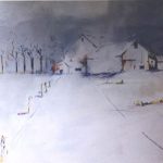 Barns in Grey (30inch x 40inch acrylic on canvas) SOLD