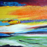 Abstract Landscape 24x36 inches acrylics on canvas $1000