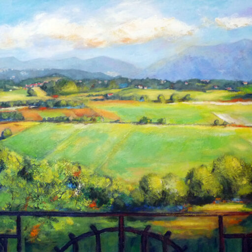 A View From My Home Balcony · Acrylic on Canvas · 24 × 30 in · Not for Sale