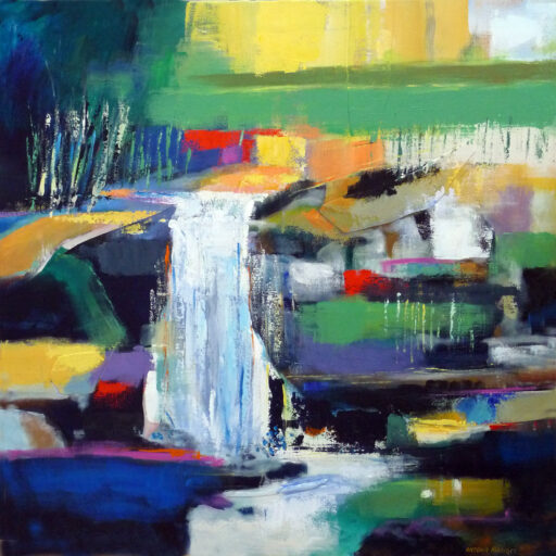 Abstract Landscape · Acrylic on Canvas · 36 × 36 in · Sold for $1,800
