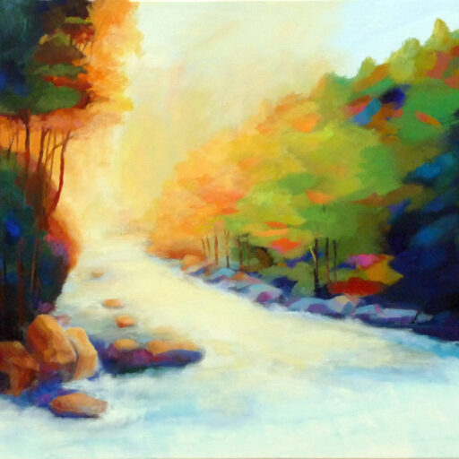 Autum River · Acrylic on Canvas · 30 × 40 in · Sold for $2,500