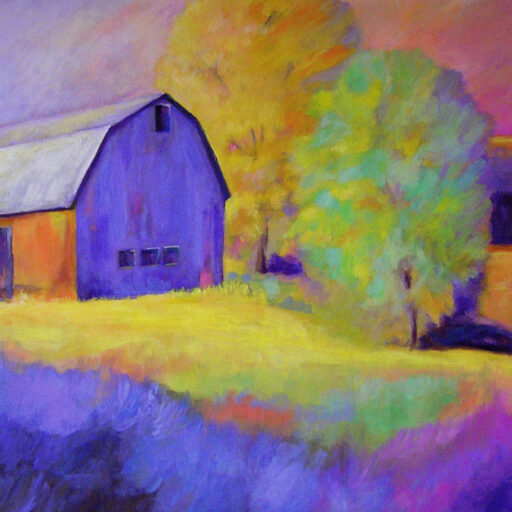 Autumn Barn · Acrylic on Canvas · 30 × 40 in · Sold