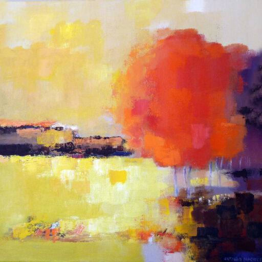 Autumn Orange · Acrylic on Canvas · 20 × 20 in · Sold for $495