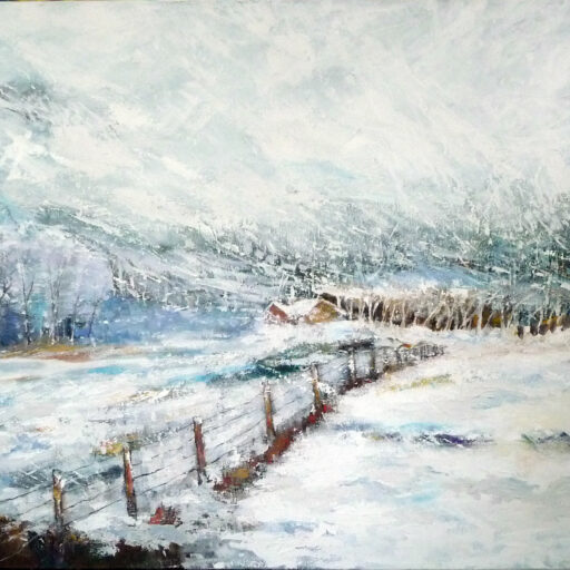 Farm Blizzard · Acrylic on Canvas · 36 × 48 in · Available