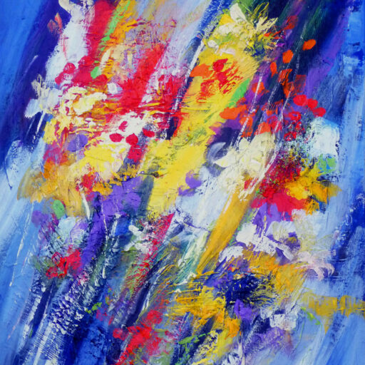Flower Explosion · Acrylic on Canvas · 30 × 24 in · Sold for $855