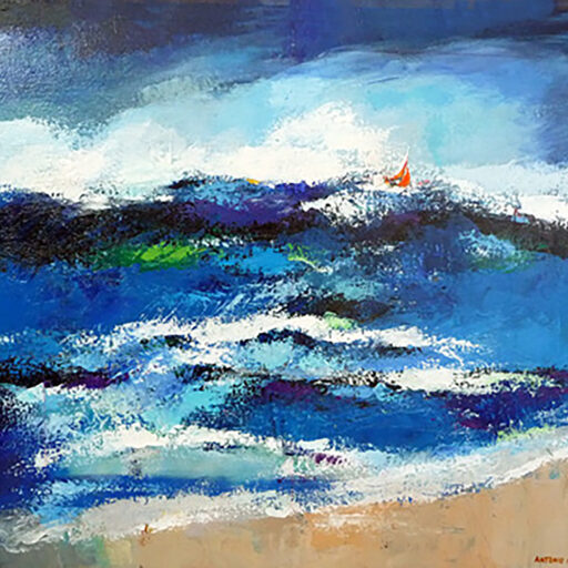 Great Lakes Roar · Acrylic on Canvas · 24 × 30 in · Sold for $550
