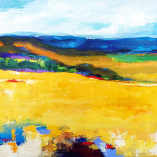 Golden Fields · Acrylic on Canvas · 36 × 48 in · Sold for $2,300