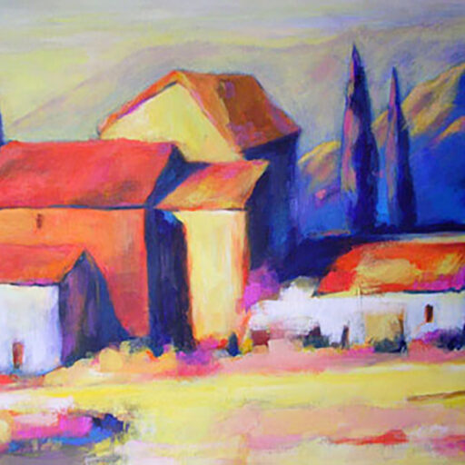 Italian Farm · Acrylic on Canvas · 24 × 30 in · Sold