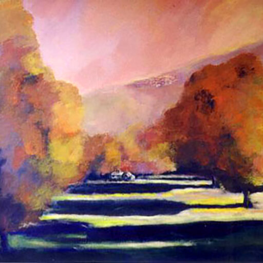 Italian Hill Town · Acrylic on Canvas · 36 × 48 in · Sold for $2,000