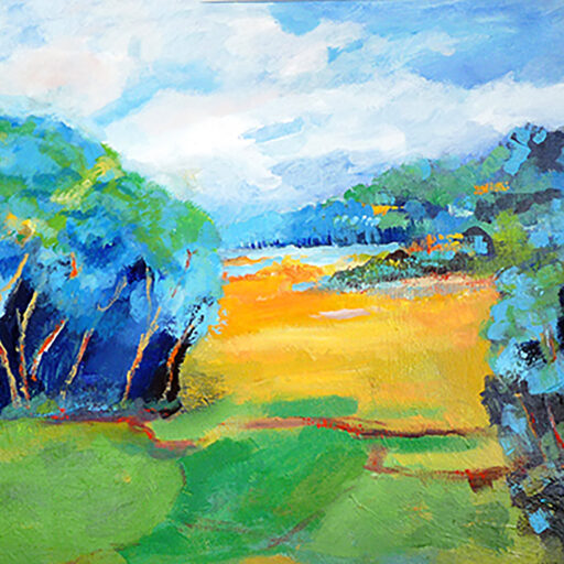 Landscape Blues · Acrylic on Canvas · 30 × 40 in · Available