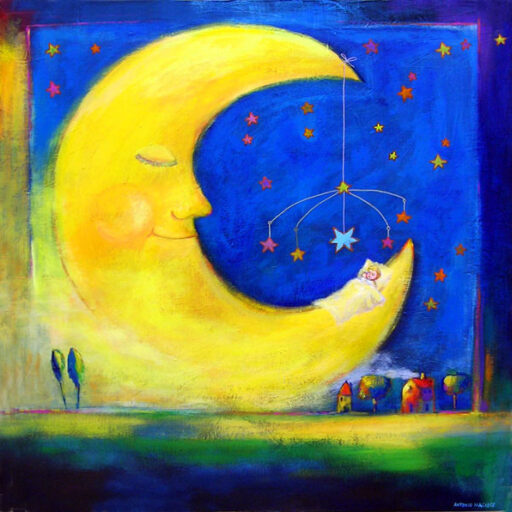 Moon Baby · Acrylic on Canvas · 36 × 36 in · Available