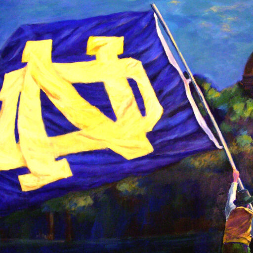 Notre Dame Flag · Acrylic on Canvas · 30 × 40 in · Available
