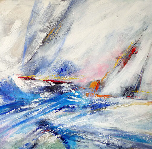 Sailboats Expression · Acrylic on Canvas · 36 × 48 in · Available