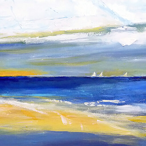 Sea Abstraction · Acrylic on Canvas · 24 × 48 in · Sold for $1,000
