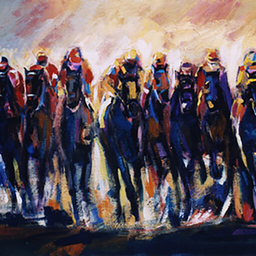 Start of the Race · Acrylic on Canvas · 24 × 36 in · Sold for $900