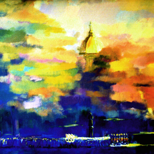 The Golden Dome · Acrylic on Canvas · 30 × 40 in · Available
