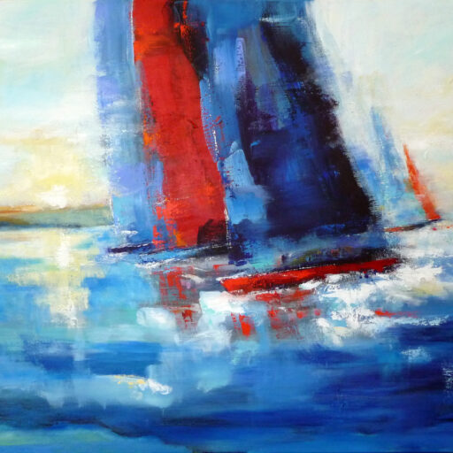 The Race · Acrylic on Canvas · 36 × 48 in · Sold for $2,500