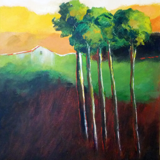 Tree Tops Landscape · Acrylic on Canvas · 30 × 24 in · Available