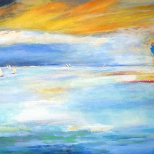 Sailboat Paradise · Acrylic on Canvas · 30 × 48 in · Available