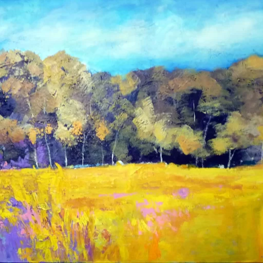 Fading Autumn. Still Beautiful · Acrylic on Canvas · 36 × 48 in · Available