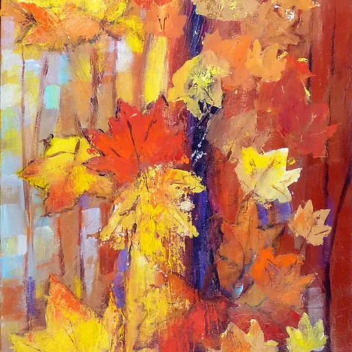 Falling Leaves · Acrylic on Canvas · 48 × 18 in · Available